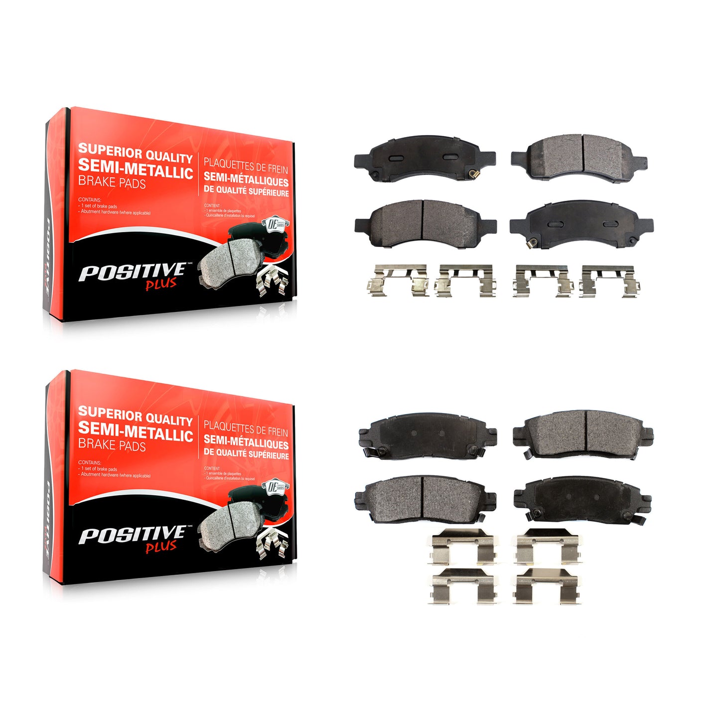 [Avant + Arrière] Kit de plaquette (semi-métallique) de frein pour Chevrolet Traverse GMC Acadia Buick Enclave Saturn Outlook Limited KPF-100073
