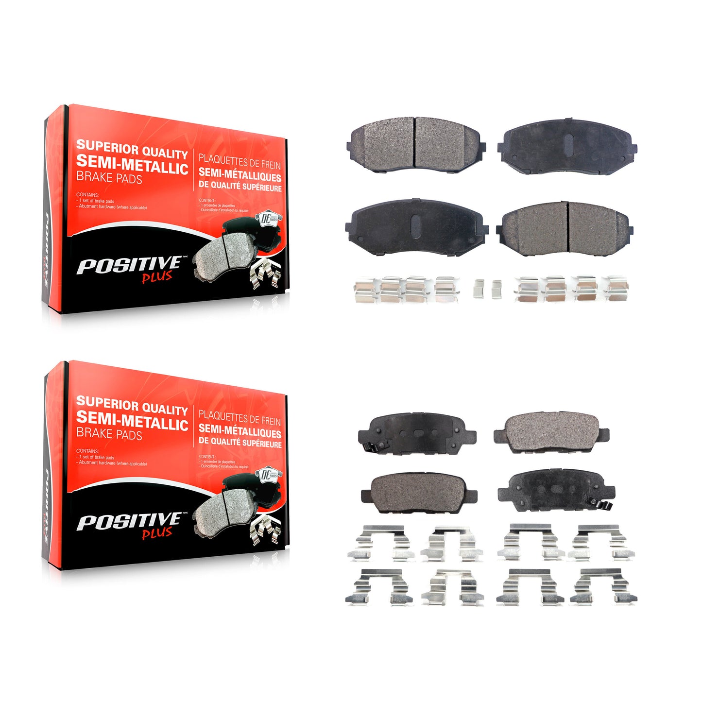 [Avant + Arrière] Kit de plaquette (semi-métallique) de frein pour 2007-2013 Suzuki Grand Vitara KPF-100077