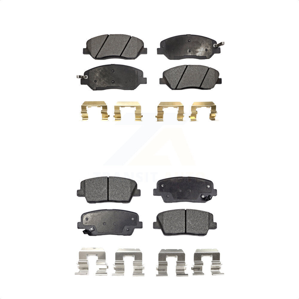 [Avant + Arrière] Kit de plaquette (semi-métallique) de frein pour Kia Sedona Hyundai Santa Fe Entourage Genesis Borrego XL KPF-100078 par Positive Plus