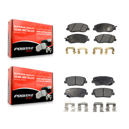 [Avant + Arrière] Kit de plaquette (semi-métallique) de frein pour Kia Sedona Hyundai Santa Fe Entourage Genesis Borrego XL KPF-100078