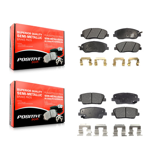 [Avant + Arrière] Kit de plaquette (semi-métallique) de frein pour Kia Sedona Hyundai Santa Fe Entourage Genesis Borrego XL KPF-100078