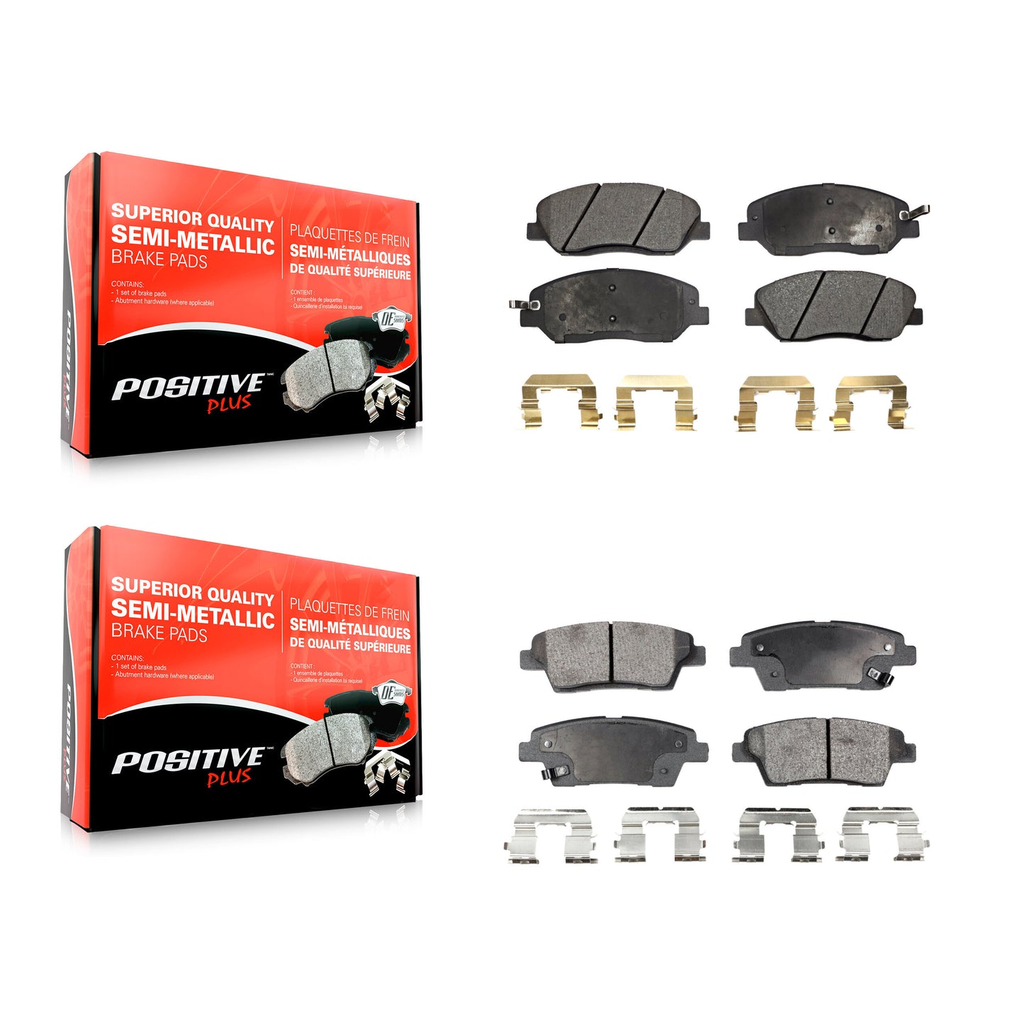 [Avant + Arrière] Kit de plaquette (semi-métallique) de frein pour Hyundai Genesis 3.8L KPF-100080