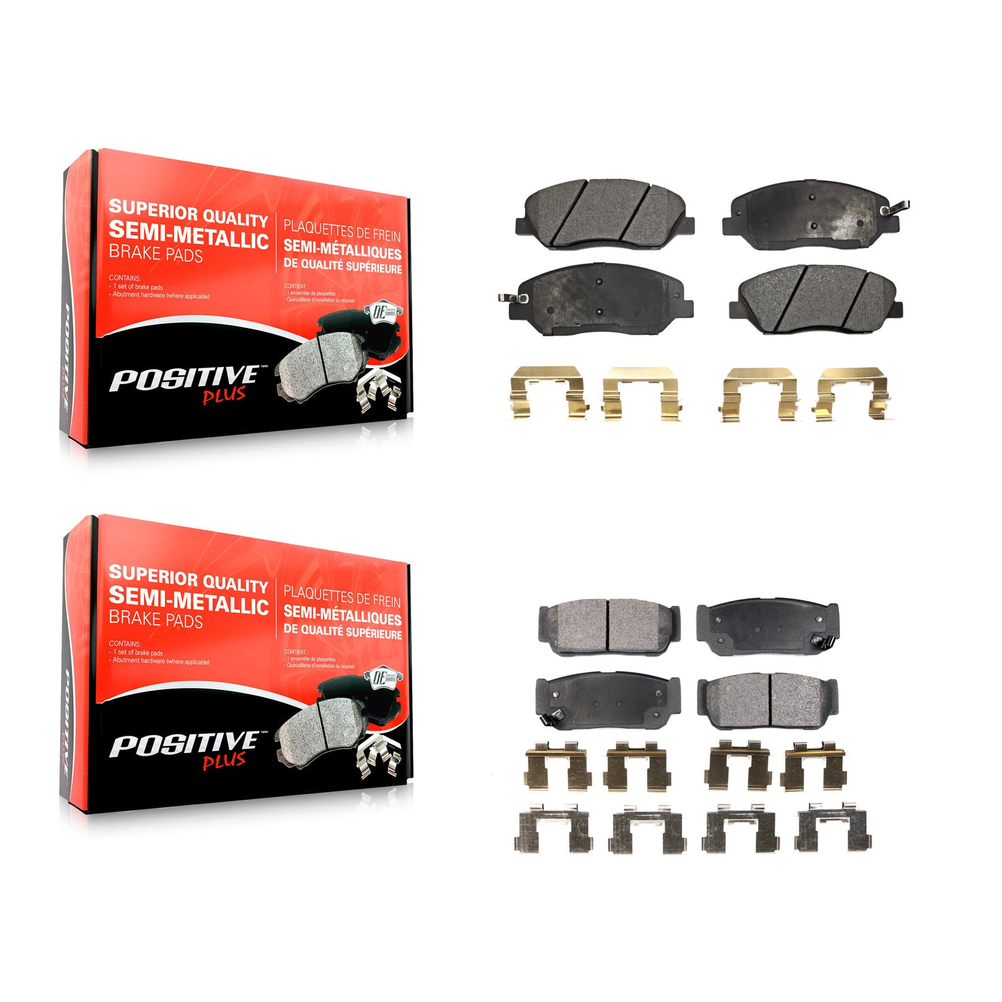 [Avant + Arrière] Kit de plaquette (semi-métallique) de frein pour Kia Sedona Hyundai Entourage To 04/27/06 KPF-100081