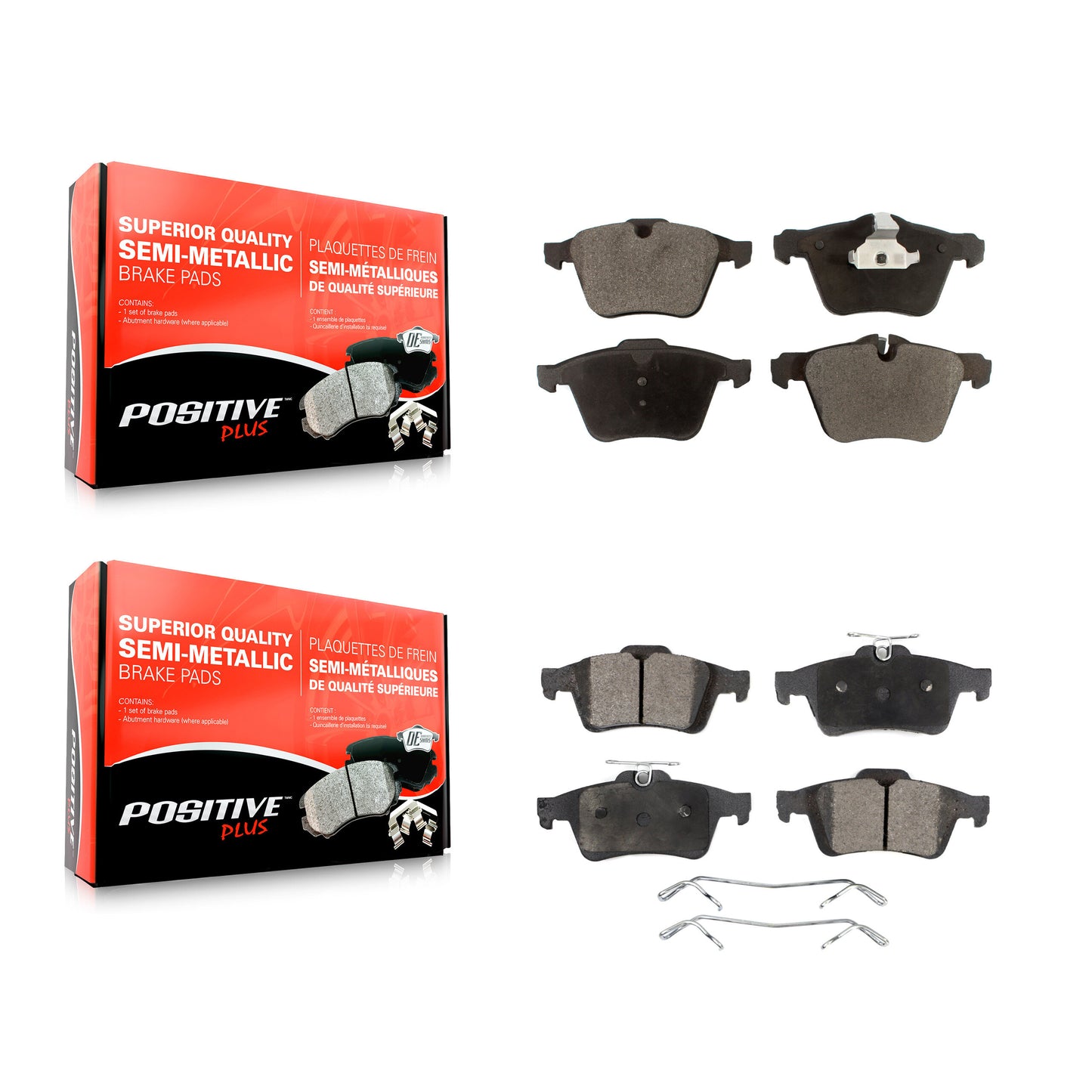 [Avant + Arrière] Kit de plaquette (semi-métallique) de frein pour Jaguar XF XJ XKR XK KPF-100092