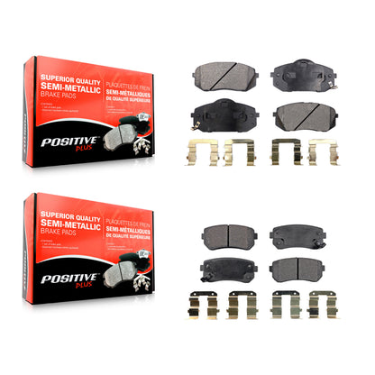 [Avant + Arrière] Kit de plaquette (semi-métallique) de frein pour Hyundai Tucson Kia Sportage Cadenza KPF-100104