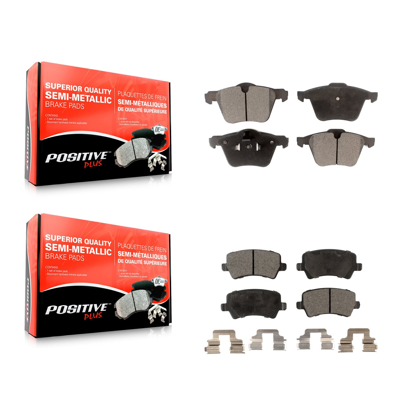 [Avant + Arrière] Kit de plaquette (semi-métallique) de frein pour Volvo S60 XC70 S80 V60 Cross Country V70 KPF-100109