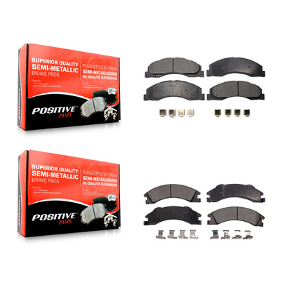 [Avant + Arrière] Kit de plaquette (semi-métallique) de frein pour Ford E-350 Super Duty E-250 E-150 E-450 Econoline KPF-100122