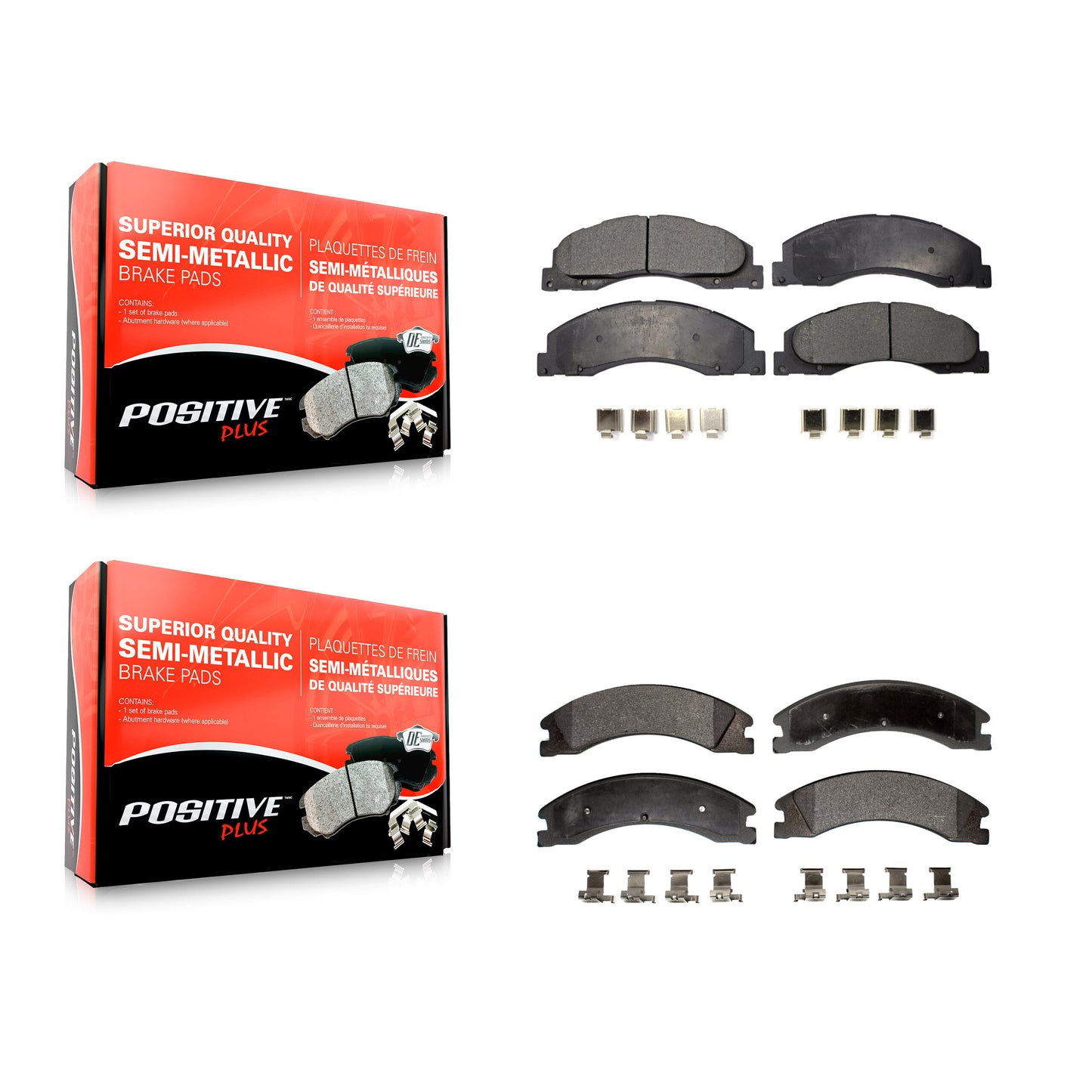 [Avant + Arrière] Kit de plaquette (semi-métallique) de frein pour Ford E-450 Super Duty KPF-100123