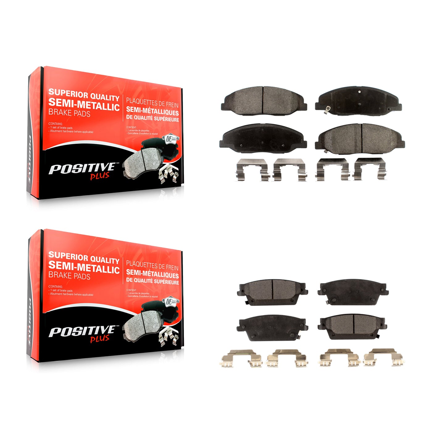 [Avant + Arrière] Kit de plaquette (semi-métallique) de frein pour 2009-2011 Cadillac STS avec Performance Brakes KPF-100126