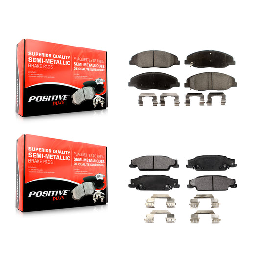 [Avant + Arrière] Kit de plaquette (semi-métallique) de frein pour 2009-2011 Cadillac STS avec Base Brakes KPF-100129