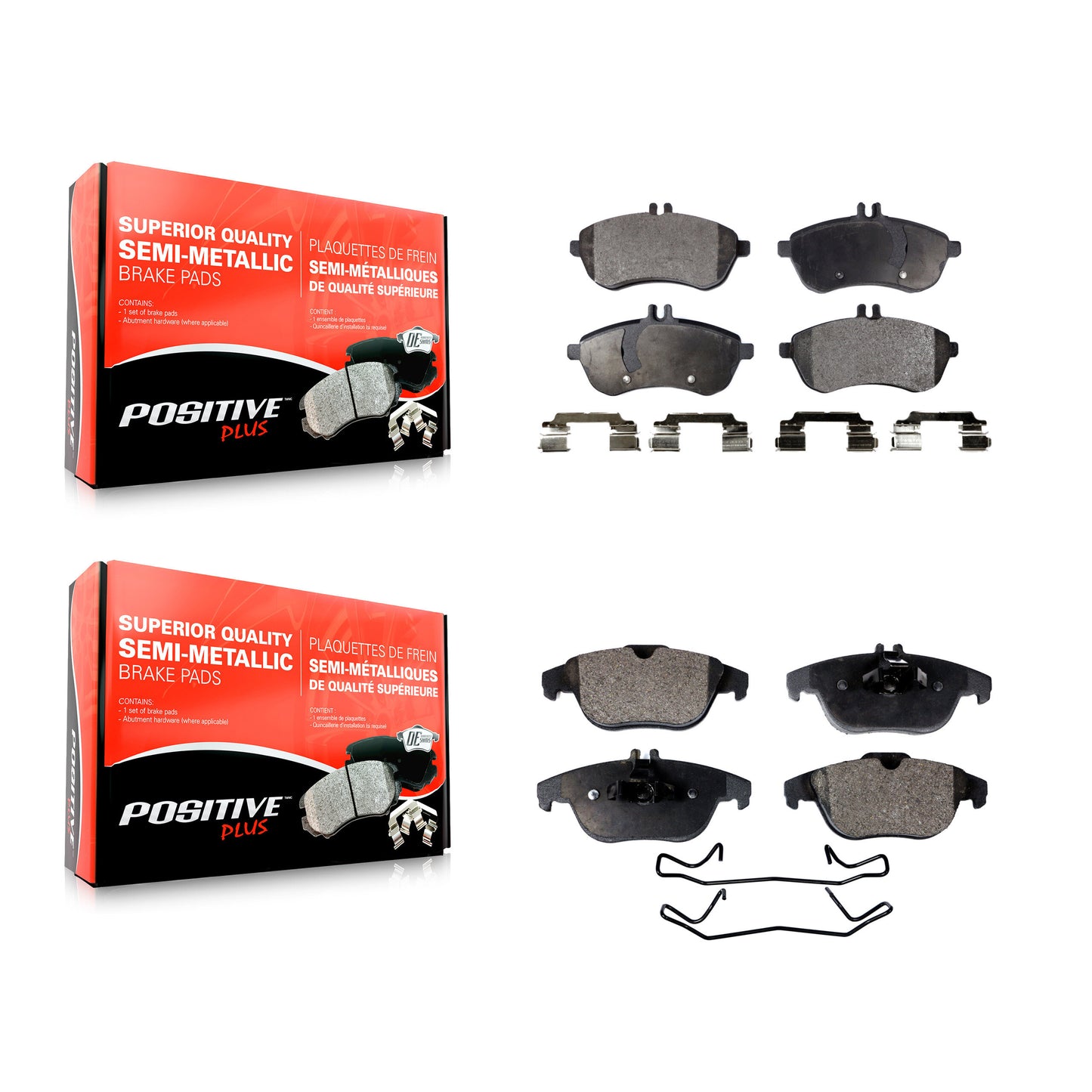 [Avant + Arrière] Kit de plaquette (semi-métallique) de frein pour Mercedes-Benz C300 C250 C230 KPF-100130