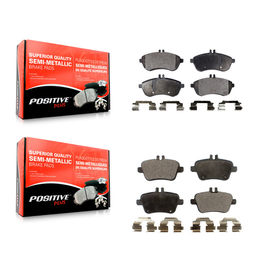 [Avant + Arrière] Kit de plaquette (semi-métallique) de frein pour 2012-2015 Mercedes-Benz SLK250 sans Sport Package KPF-100131