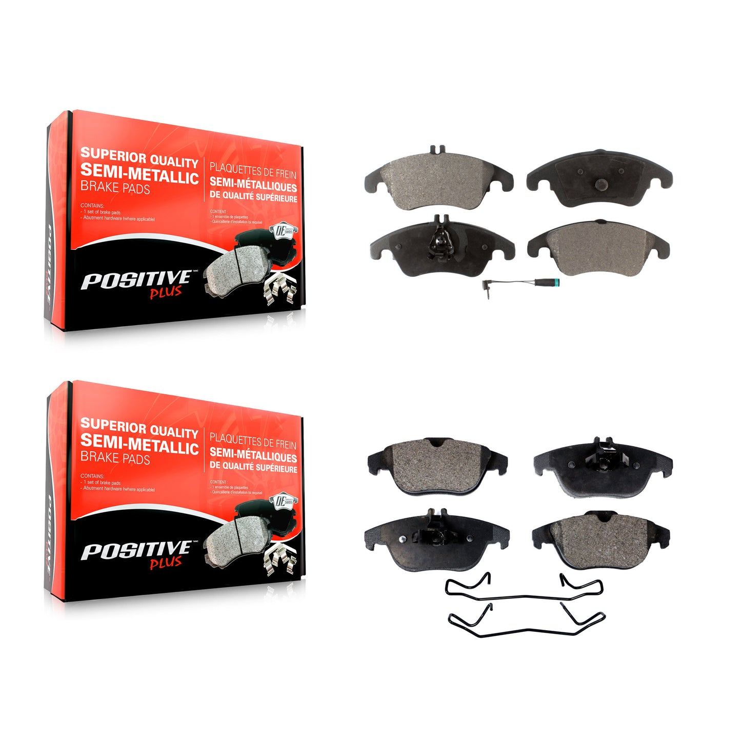 [Avant + Arrière] Kit de plaquette (semi-métallique) de frein pour Mercedes-Benz E350 C300 C250 C350 E550 E400 KPF-100132