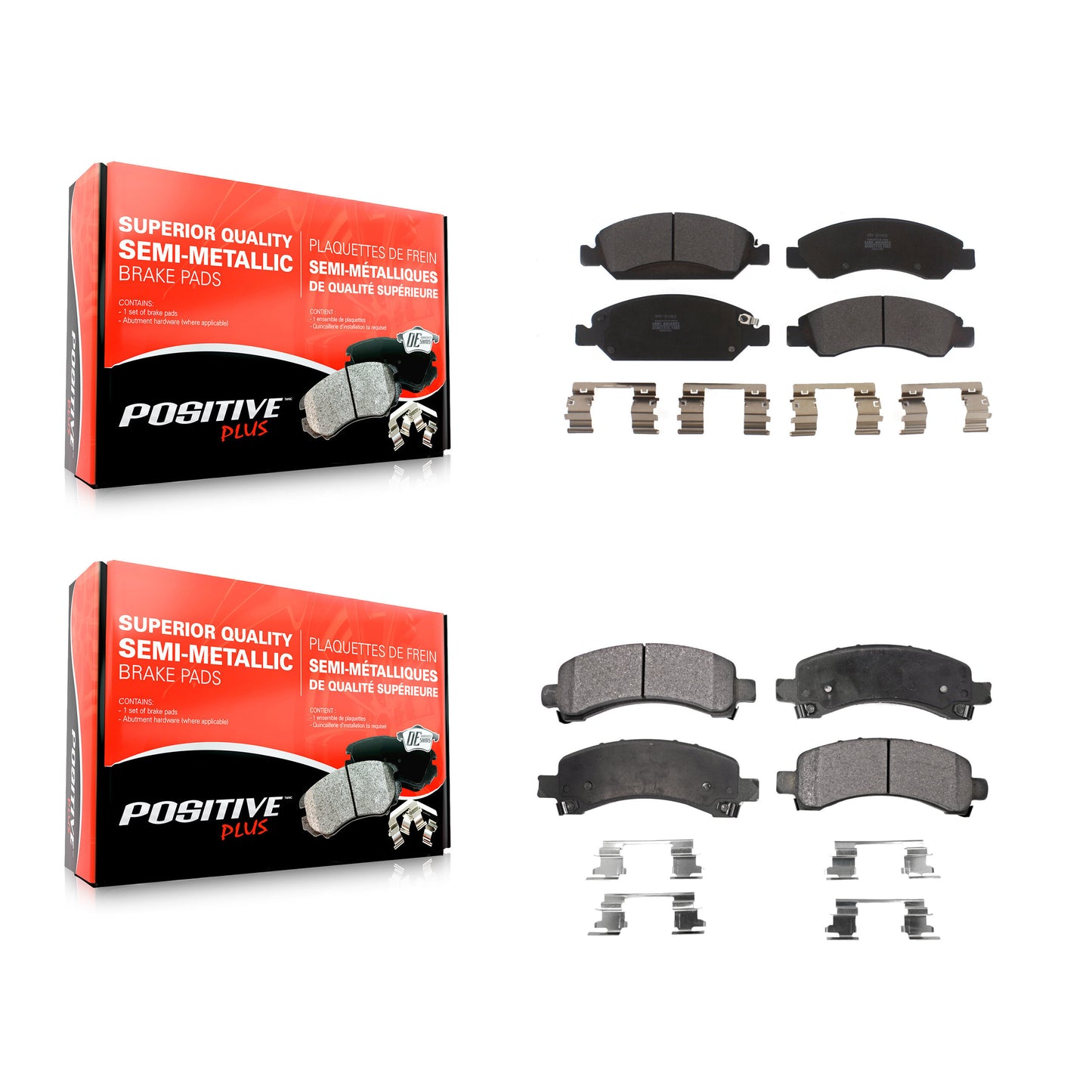 [Avant + Arrière] Kit de plaquette (semi-métallique) de frein pour 2009-2014 Chevrolet Express 1500 GMC Savana KPF-100142