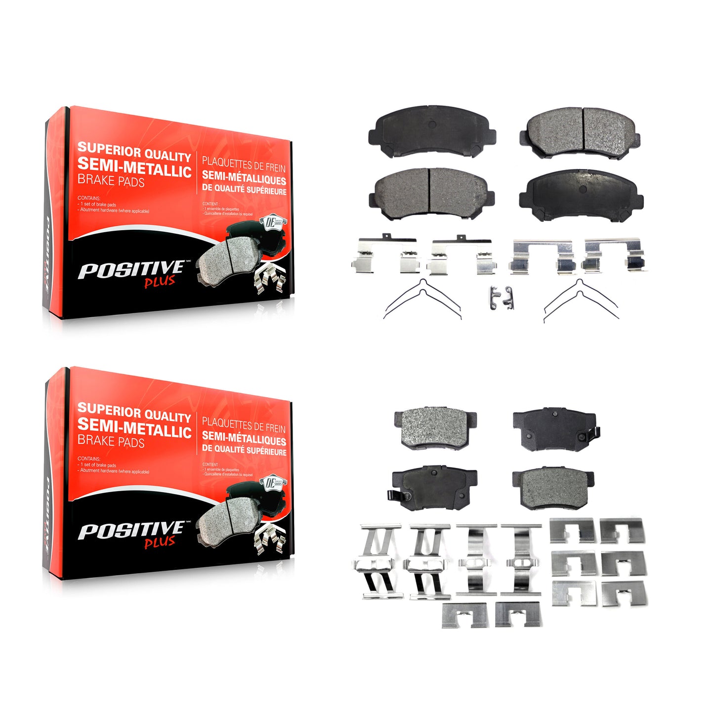 [Avant + Arrière] Kit de plaquette (semi-métallique) de frein pour 2010-2013 Suzuki Kizashi KPF-100145
