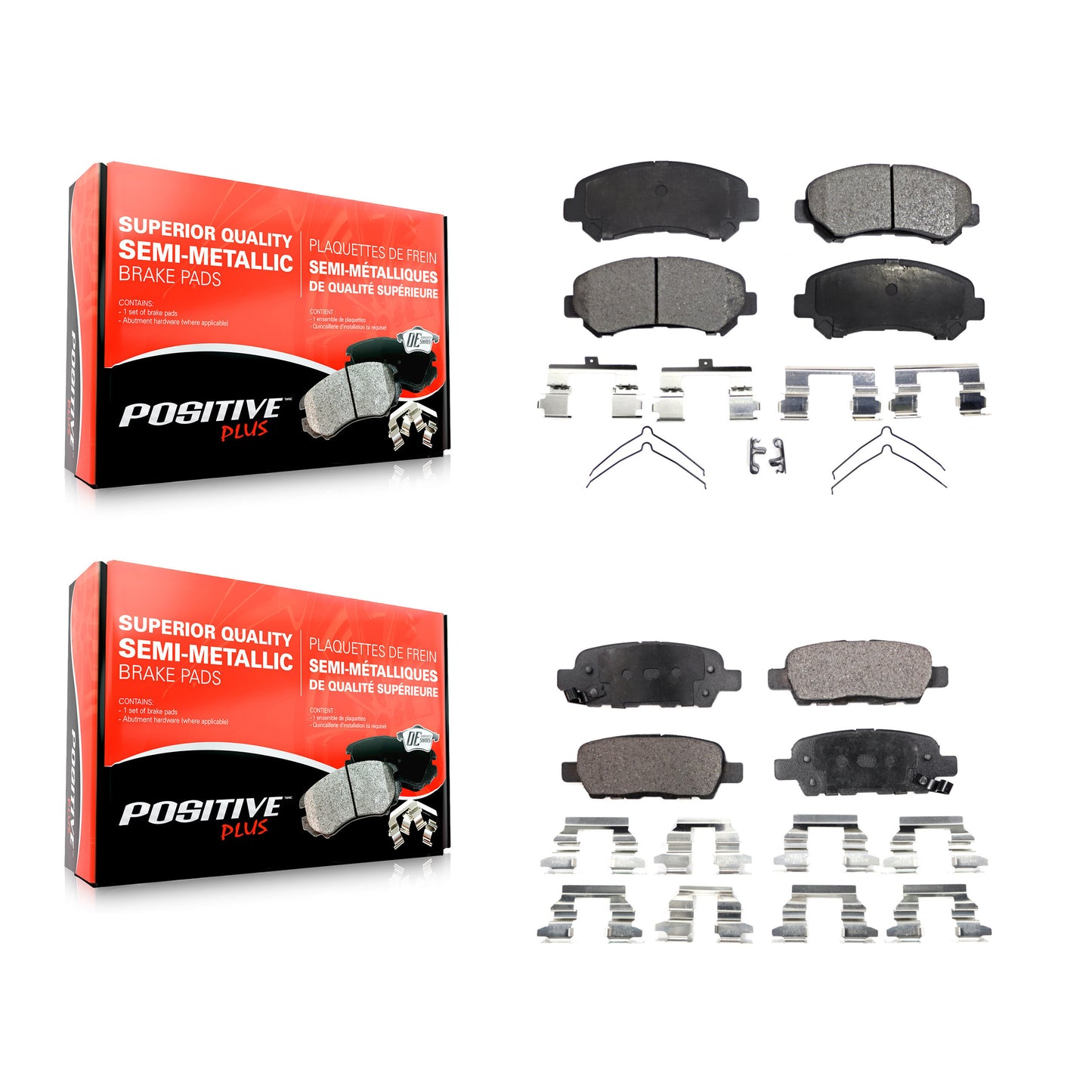 [Avant + Arrière] Kit de plaquette (semi-métallique) de frein pour Nissan Rogue Maxima Sentra Select Juke KPF-100146