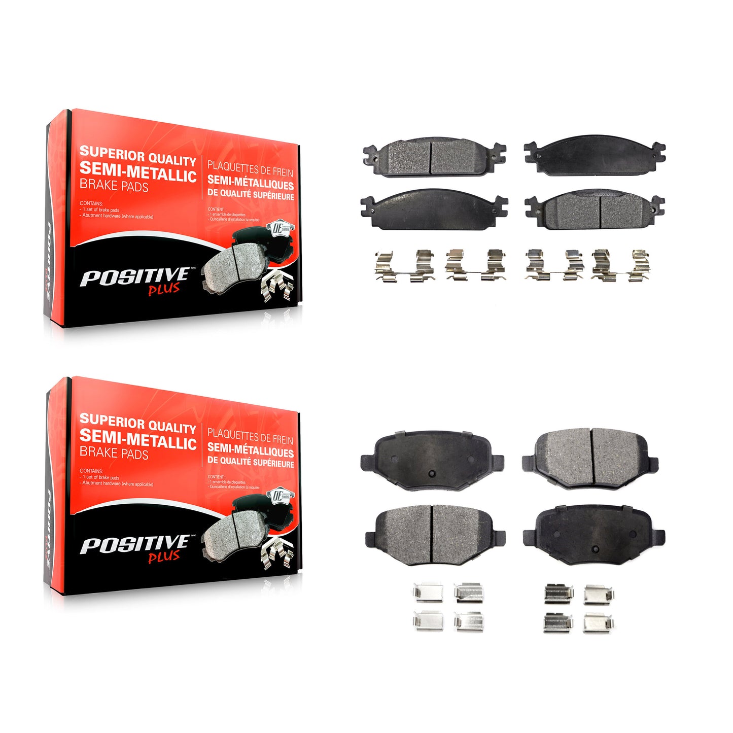 [Avant + Arrière] Kit de plaquette (semi-métallique) de frein pour 2009-2010 Lincoln MKS KPF-100149