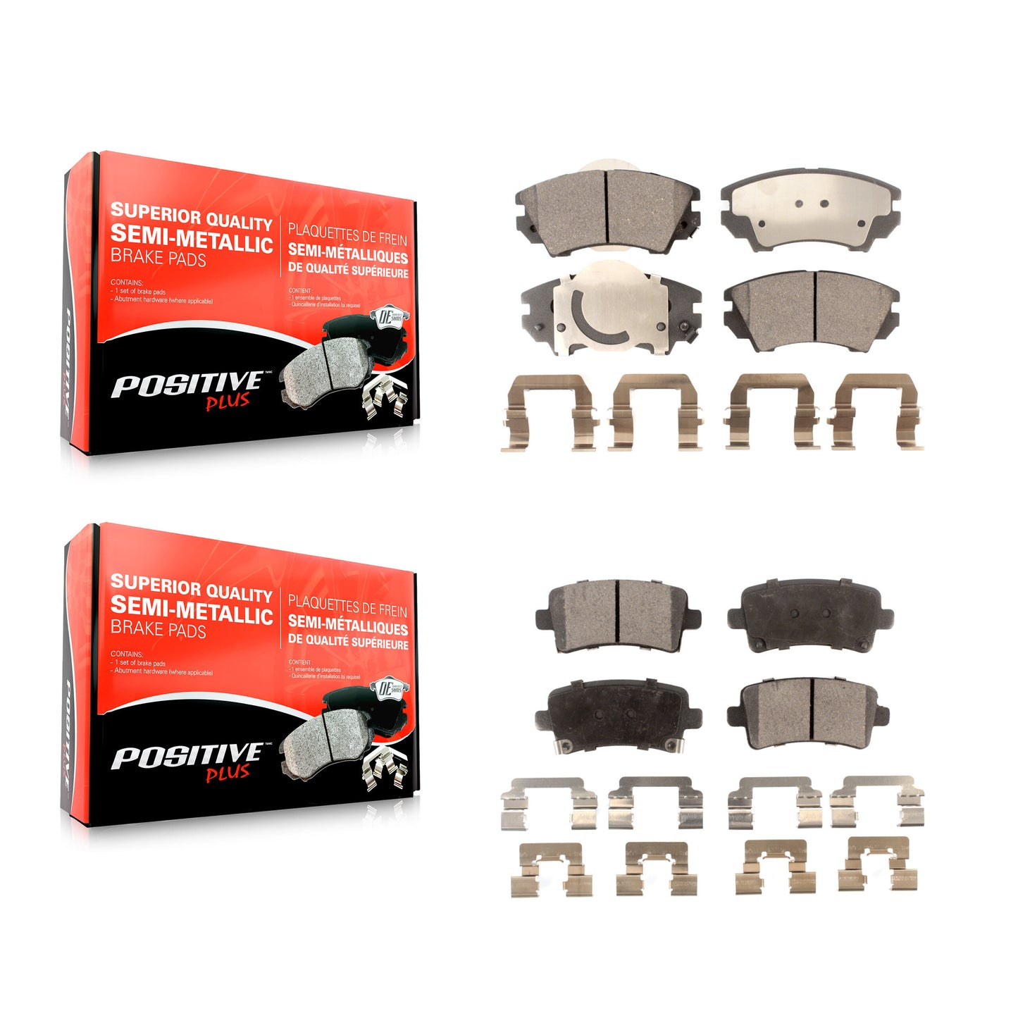 [Avant + Arrière] Kit de plaquette (semi-métallique) de frein pour 2011 Saab 9-5 avec 321mm Diameter Rotor KPF-100160