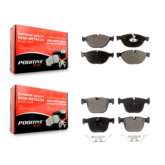 [Avant + Arrière] Kit de plaquette (semi-métallique) de frein pour BMW 750Li xDrive 750i 740Li 740i 535i GT 550i Alpina B7 B7L ActiveHybrid 7 KPF-100168