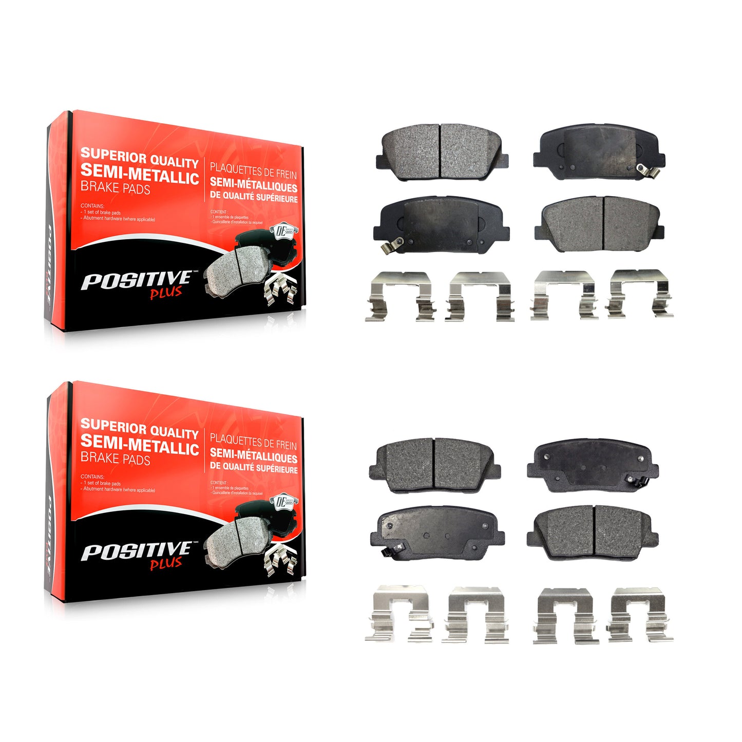 [Avant + Arrière] Kit de plaquette (semi-métallique) de frein pour Hyundai Genesis Coupe KPF-100172