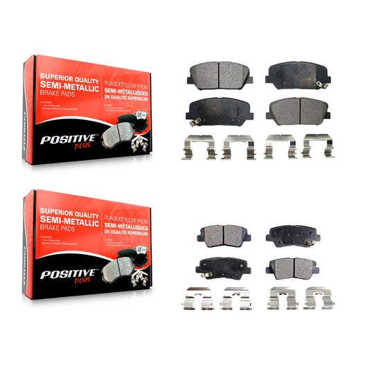 [Avant + Arrière] Kit de plaquette (semi-métallique) de frein pour Kia Optima Hyundai Veloster Forte Koup KPF-100174