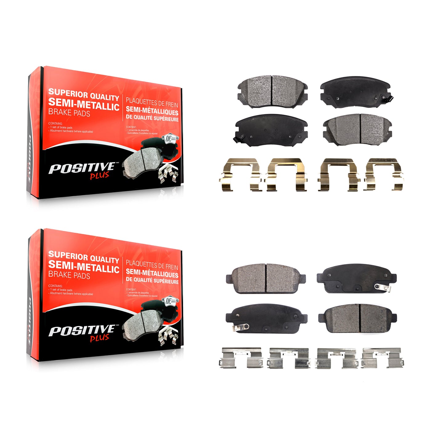 [Avant + Arrière] Kit de plaquette (semi-métallique) de frein pour Buick Cascada Cadillac ELR KPF-100180