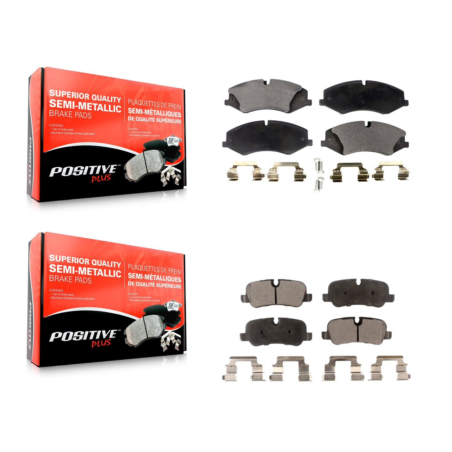 [Avant + Arrière] Kit de plaquette (semi-métallique) de frein pour Land Rover LR4 Range Sport KPF-100182