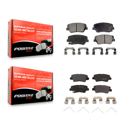[Avant + Arrière] Kit de plaquette (semi-métallique) de frein pour 2014-2017 Kia Rondo avec Manual Parking KPF-100186