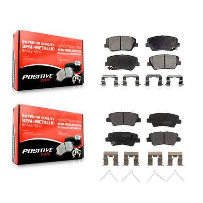 [Avant + Arrière] Kit de plaquette (semi-métallique) de frein pour 2014-2017 Kia Rondo avec Electric Parking KPF-100187
