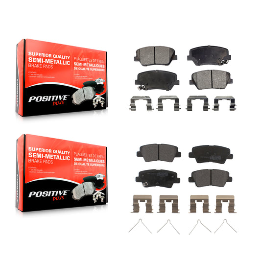 [Avant + Arrière] Kit de plaquette (semi-métallique) de frein pour 2014-2017 Kia Rondo avec Electric Parking KPF-100187