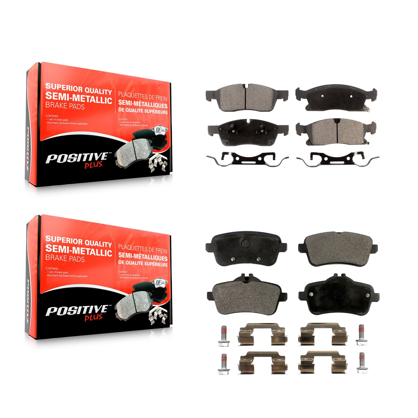 [Avant + Arrière] Kit de plaquette (semi-métallique) de frein pour Mercedes-Benz ML350 GLE350 GLS450 GL450 GL350 ML400 GLE400 ML250 GLE300d KPF-100193
