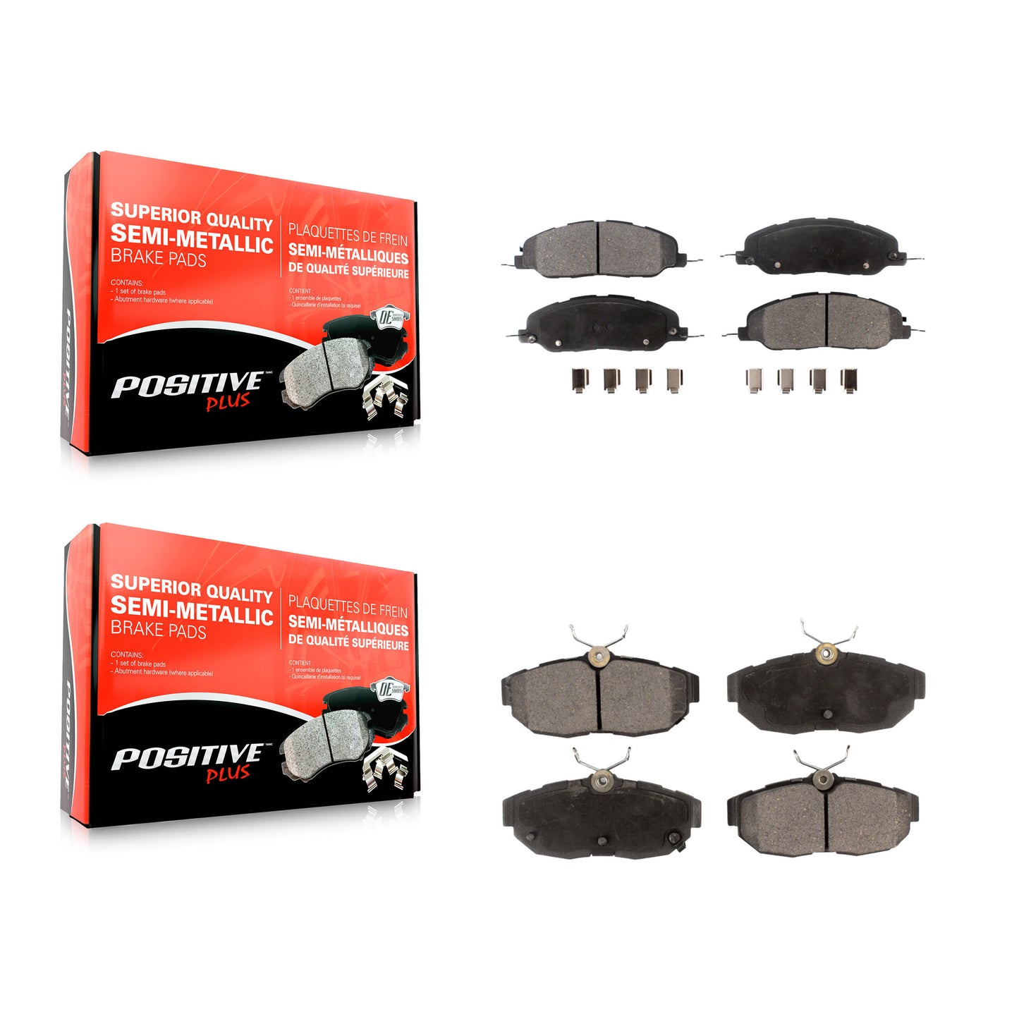 [Avant + Arrière] Kit de plaquette (semi-métallique) de frein pour Ford Mustang KPF-100195