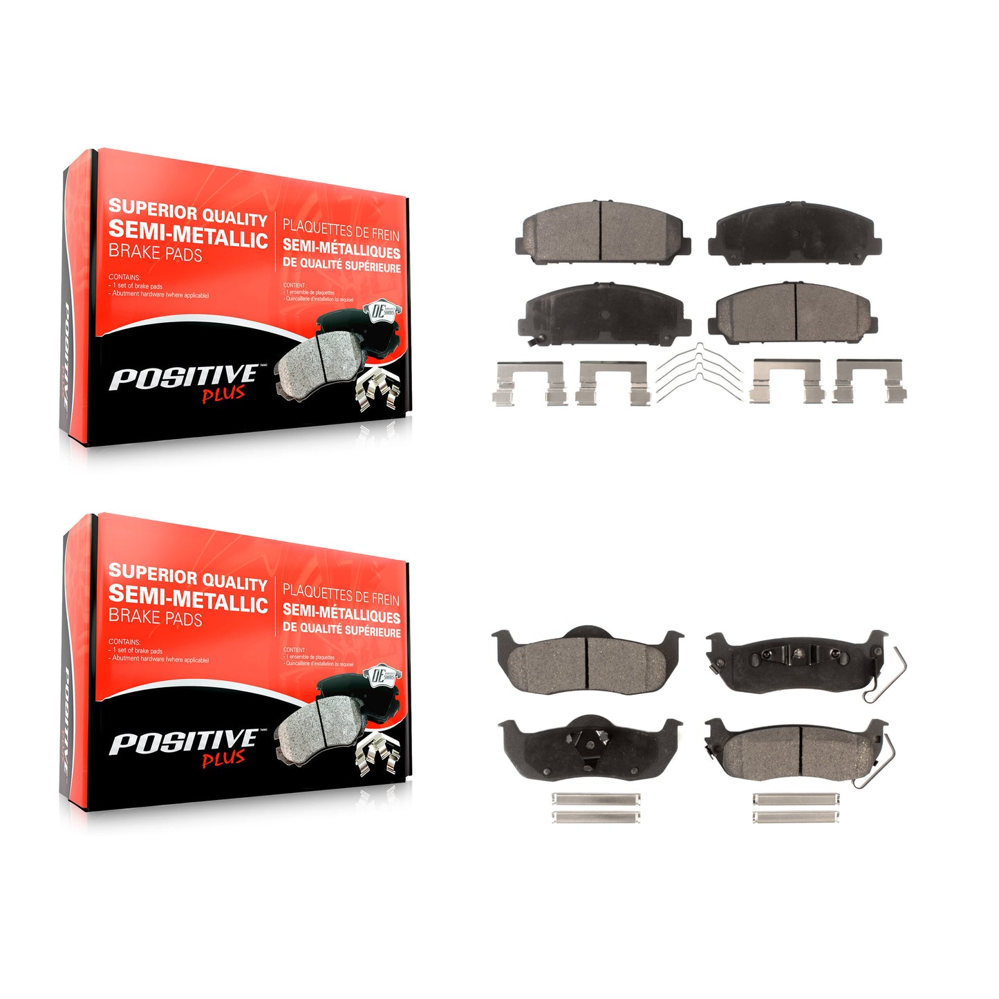 [Avant + Arrière] Kit de plaquette (semi-métallique) de frein pour Nissan Titan Armada Infiniti QX56 INFINITI TITAN KPF-100206