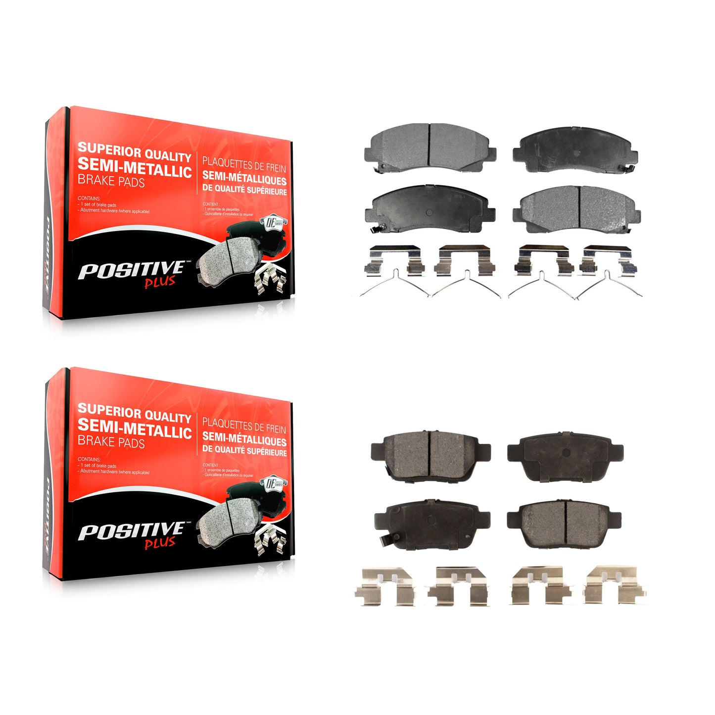 [Avant + Arrière] Kit de plaquette (semi-métallique) de frein pour Honda Ridgeline Acura TL KPF-100230