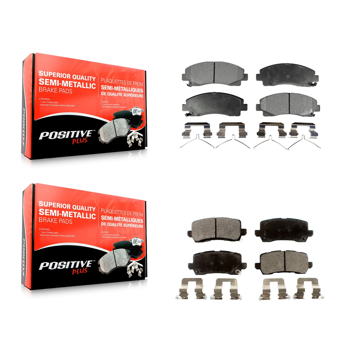 [Avant + Arrière] Kit de plaquette (semi-métallique) de frein pour 2015-2020 Acura TLX KPF-100231