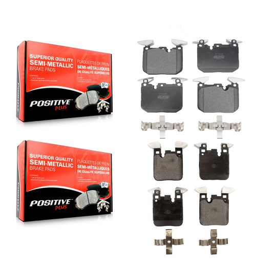 [Avant + Arrière] Kit de plaquette (semi-métallique) de frein pour BMW 328i 428i 330i xDrive 335i M4 430i Gran Coupe M3 435i 340i 230i 228i 440i M2 M240i GT ActiveHybrid 3 KPF-100236