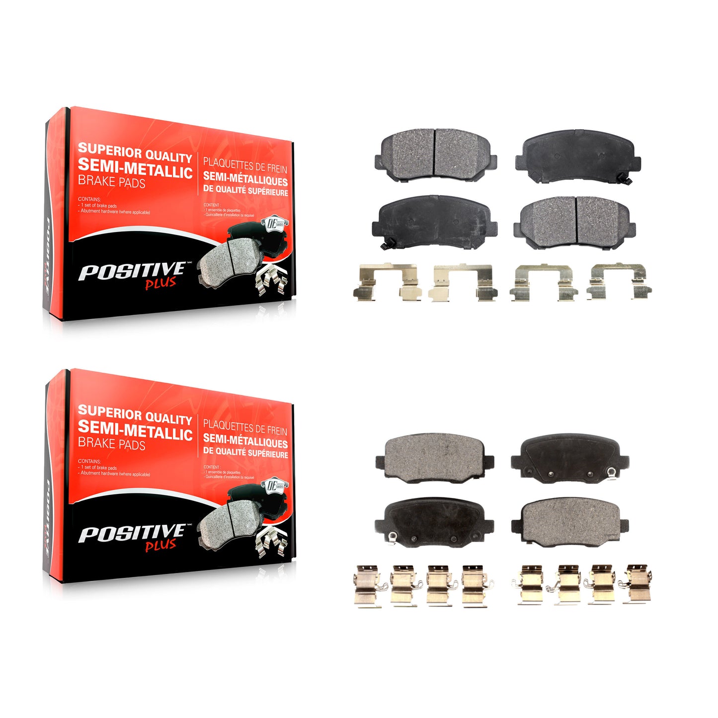 [Avant + Arrière] Kit de plaquette (semi-métallique) de frein pour Jeep Cherokee Chrysler 200 KPF-100242