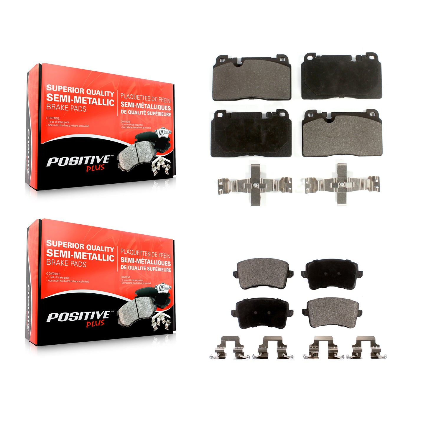 [Avant + Arrière] Kit de plaquette (semi-métallique) de frein pour Audi Q5 KPF-100253