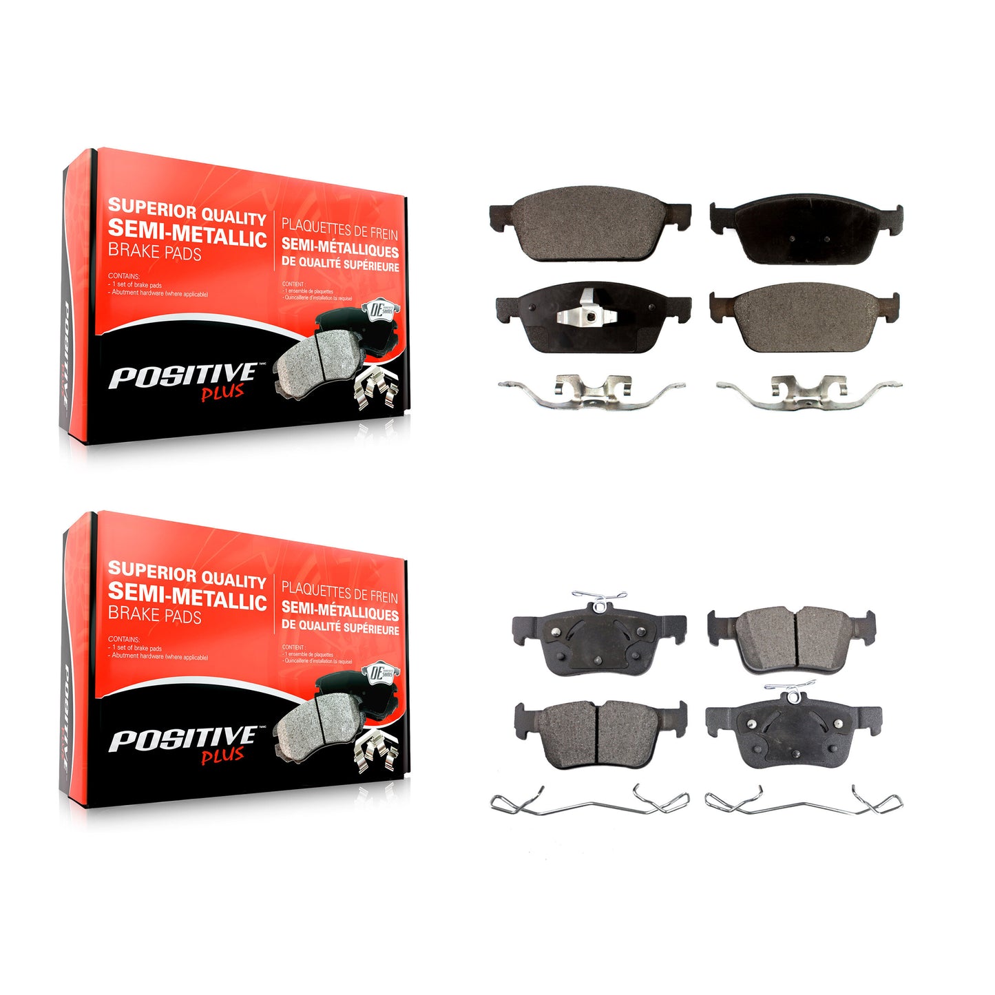 [Avant + Arrière] Kit de plaquette (semi-métallique) de frein pour Lincoln MKC KPF-100255