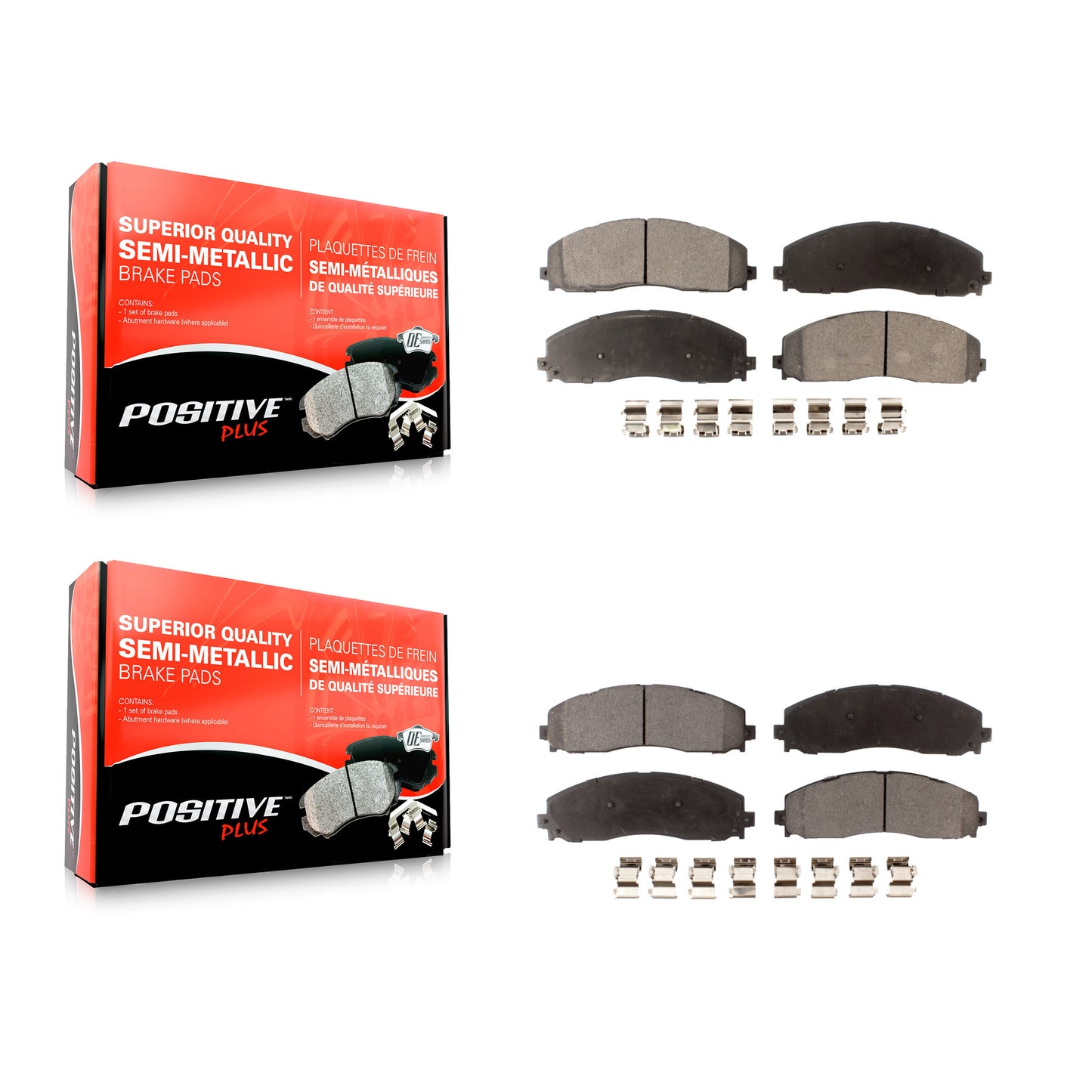 [Avant + Arrière] Kit de plaquette (semi-métallique) de frein pour Ford F-250 Super Duty F-350 F-450 KPF-100256