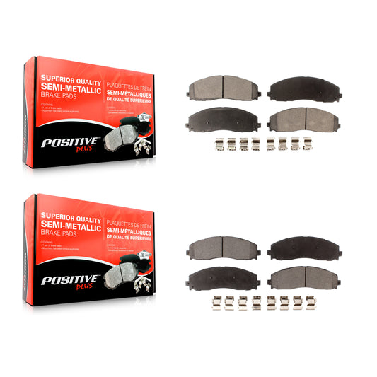 [Avant + Arrière] Kit de plaquette (semi-métallique) de frein pour Ford F-250 Super Duty F-350 F-450 KPF-100256