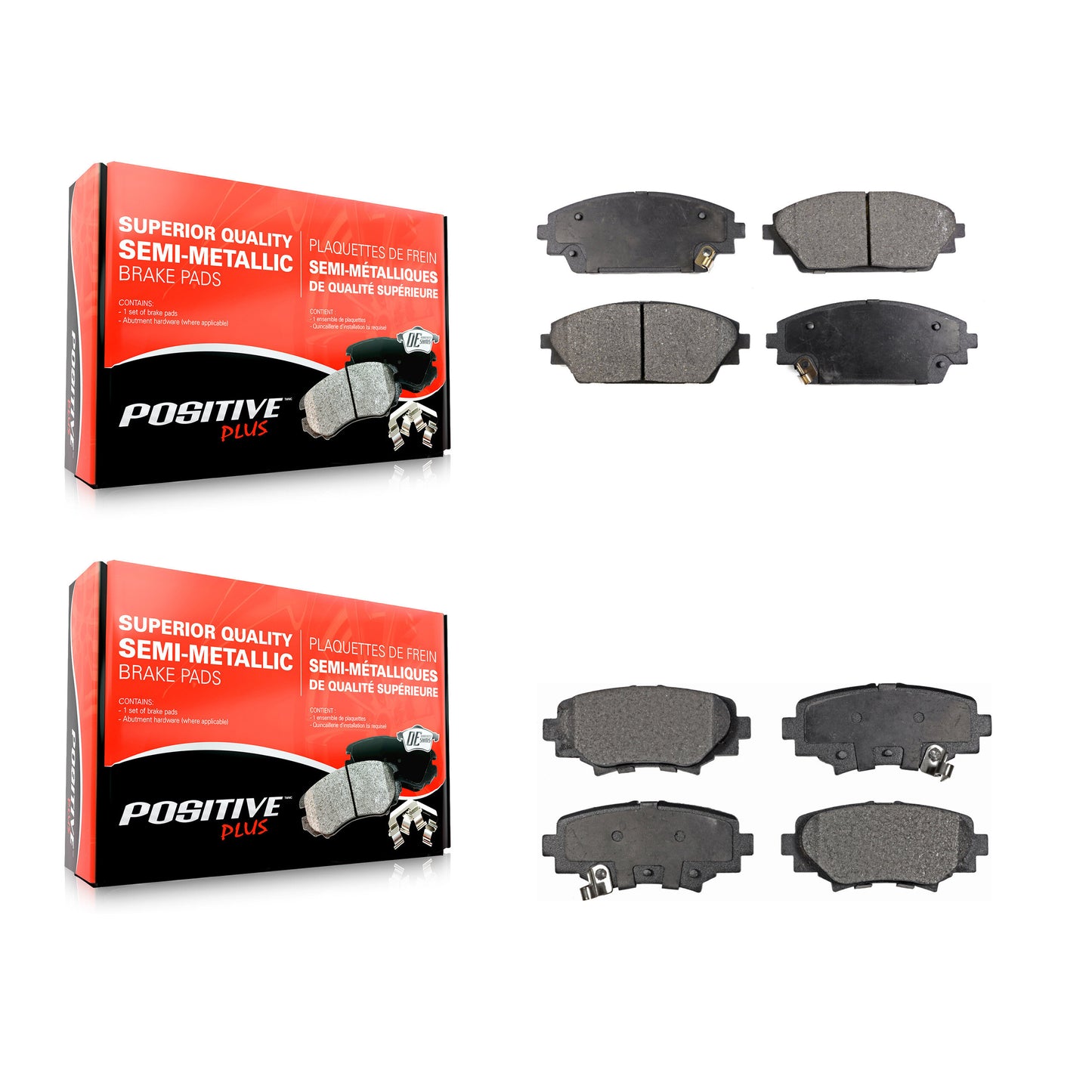 [Avant + Arrière] Kit de plaquette (semi-métallique) de frein pour Mazda 3 Sport KPF-100268