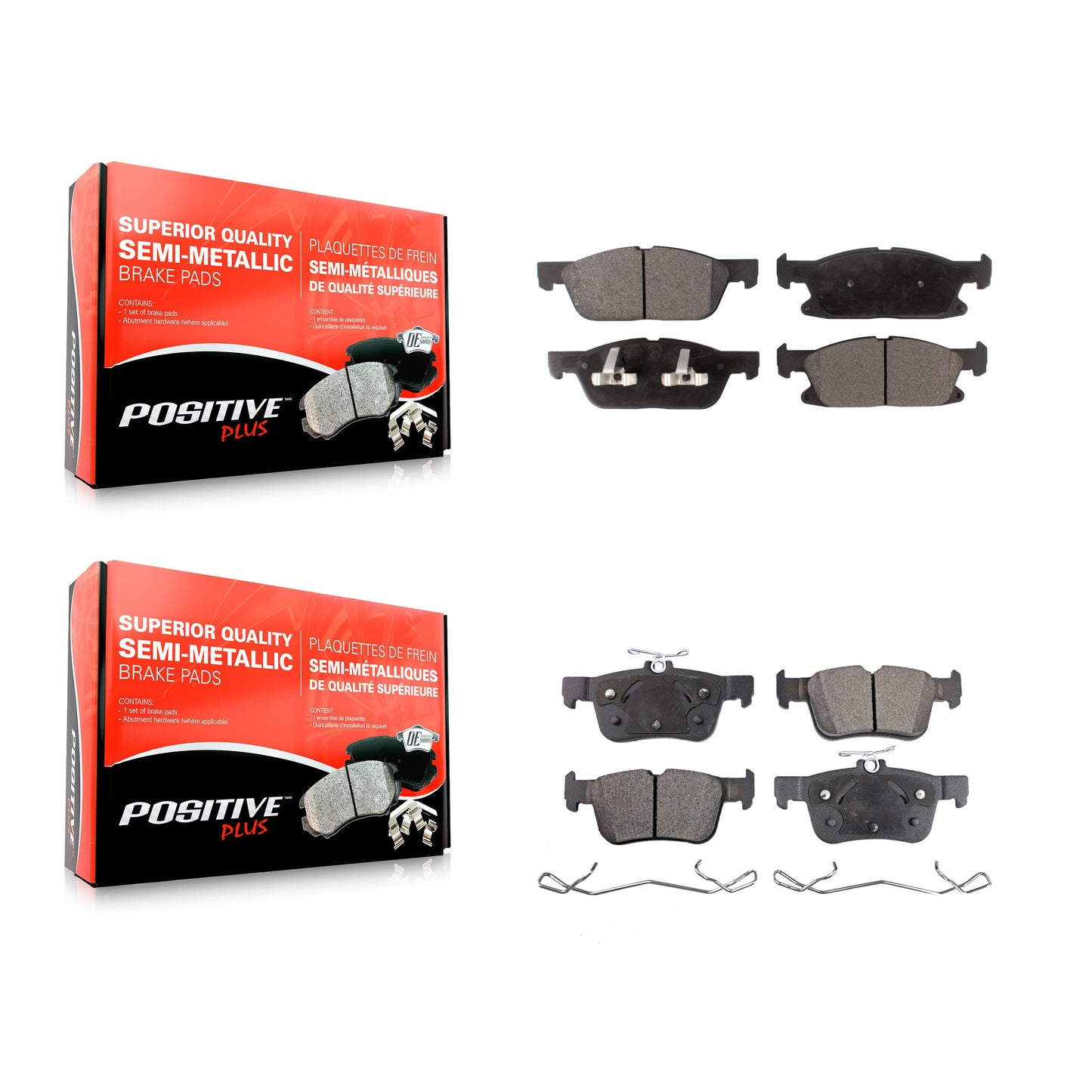 [Avant + Arrière] Kit de plaquette (semi-métallique) de frein pour Ford Edge Lincoln MKX Nautilus KPF-100276