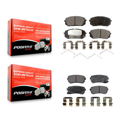 [Avant + Arrière] Kit de plaquette (semi-métallique) de frein pour 2015-2016 Hyundai Sonata GAS engine avec Manual Parking KPF-100277