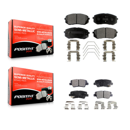 [Avant + Arrière] Kit de plaquette (semi-métallique) de frein pour 2016 Hyundai Sonata GAS engine avec Electric Parking KPF-100285