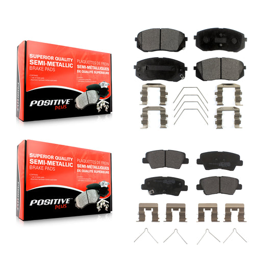 [Avant + Arrière] Kit de plaquette (semi-métallique) de frein pour Kia Optima Soul Hyundai Elantra GT Veloster EV Kona Forte Forte5 KPF-100286