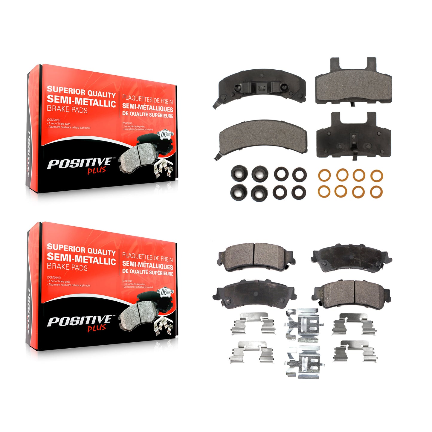 [Avant + Arrière] Kit de plaquette (semi-métallique) de frein pour GMC Yukon Cadillac 60 Special KPF-100295
