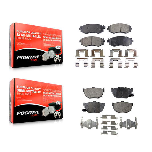 [Avant + Arrière] Kit de plaquette (semi-métallique) de frein pour 1990-1992 Nissan Stanza Disc rear brakes KPF-100299