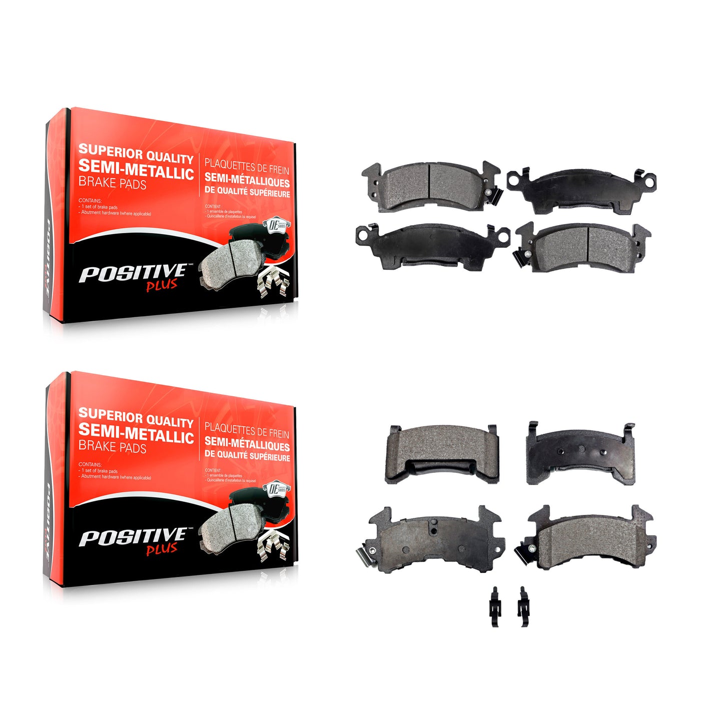 [Avant + Arrière] Kit de plaquette (semi-métallique) de frein pour Cadillac DeVille Pontiac Firebird Fleetwood Commercial Chassis KPF-100309