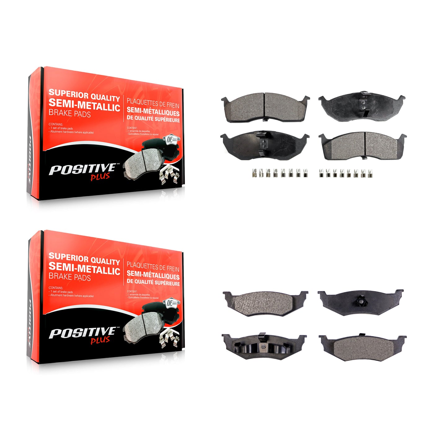 [Avant + Arrière] Kit de plaquette (semi-métallique) de frein pour Neon Dodge Plymouth Chrysler KPF-100313